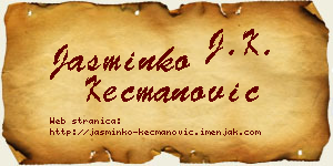 Jasminko Kecmanović vizit kartica